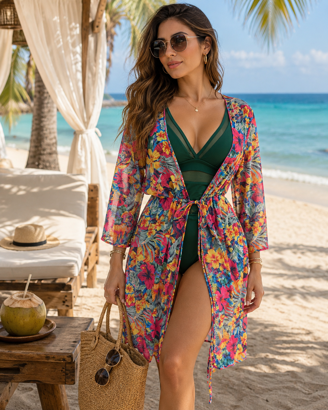 Kimono floreado Hawái