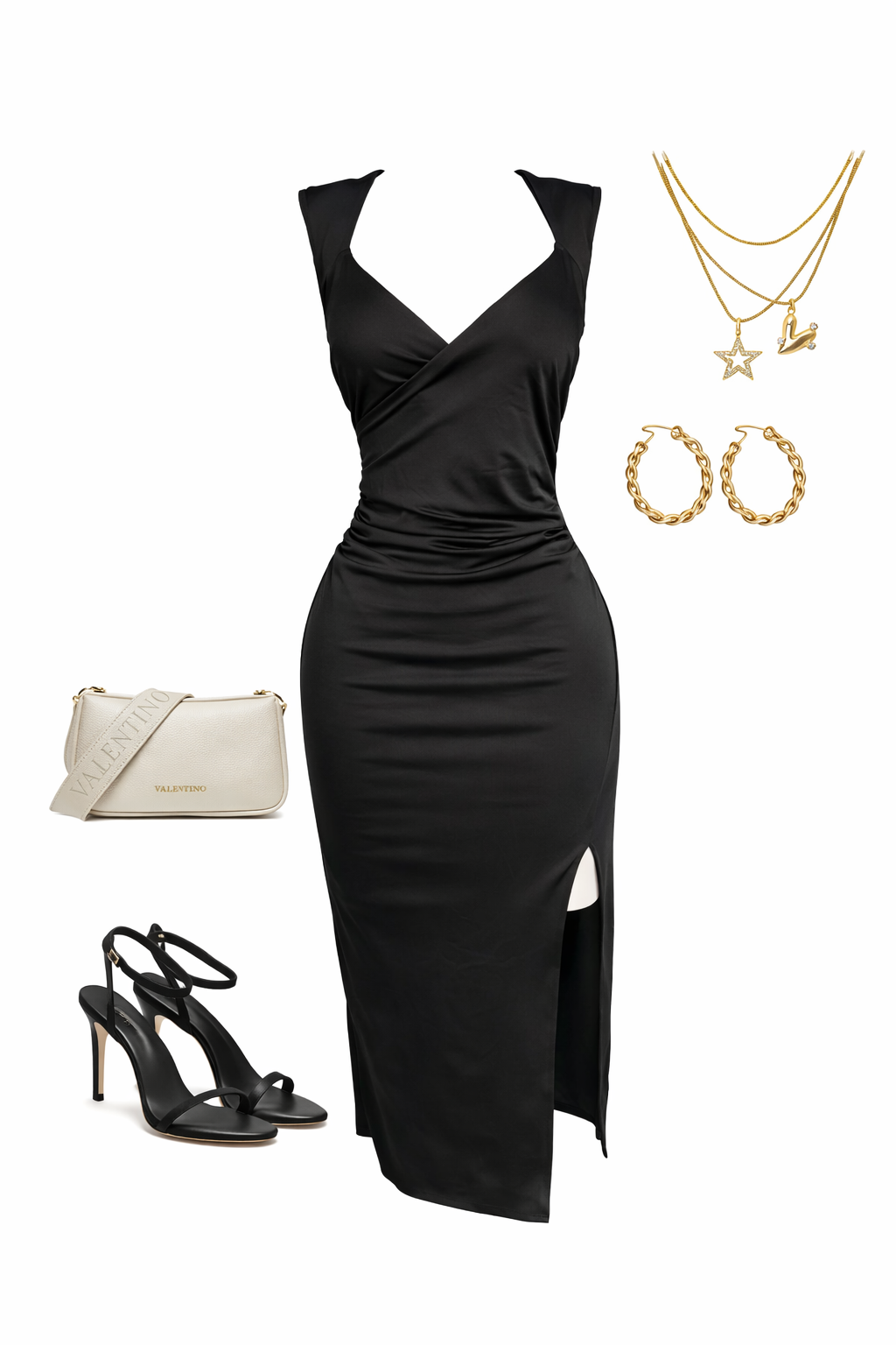 Vestido negro con escote
