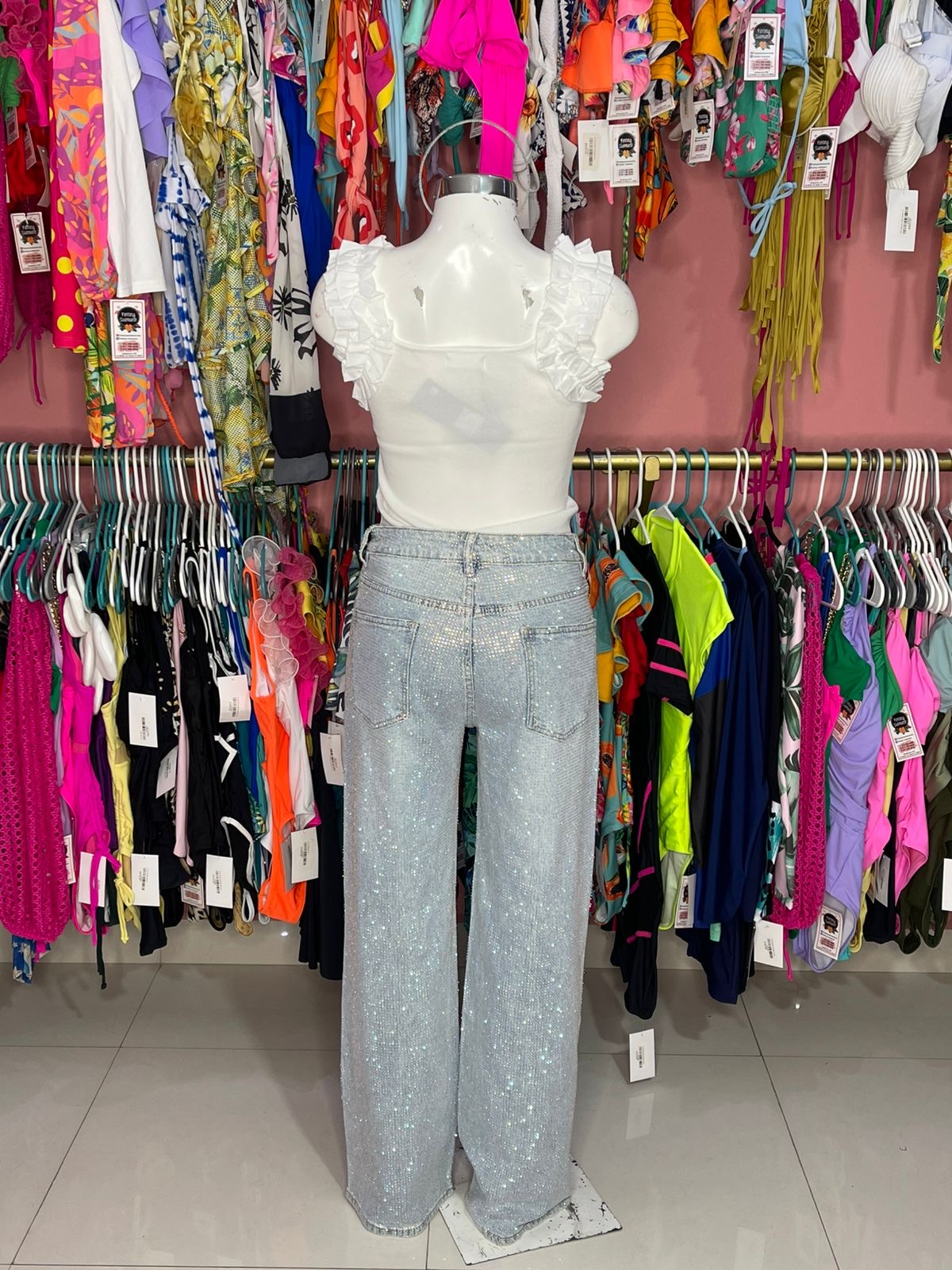 Blusa de tirantes corrugados