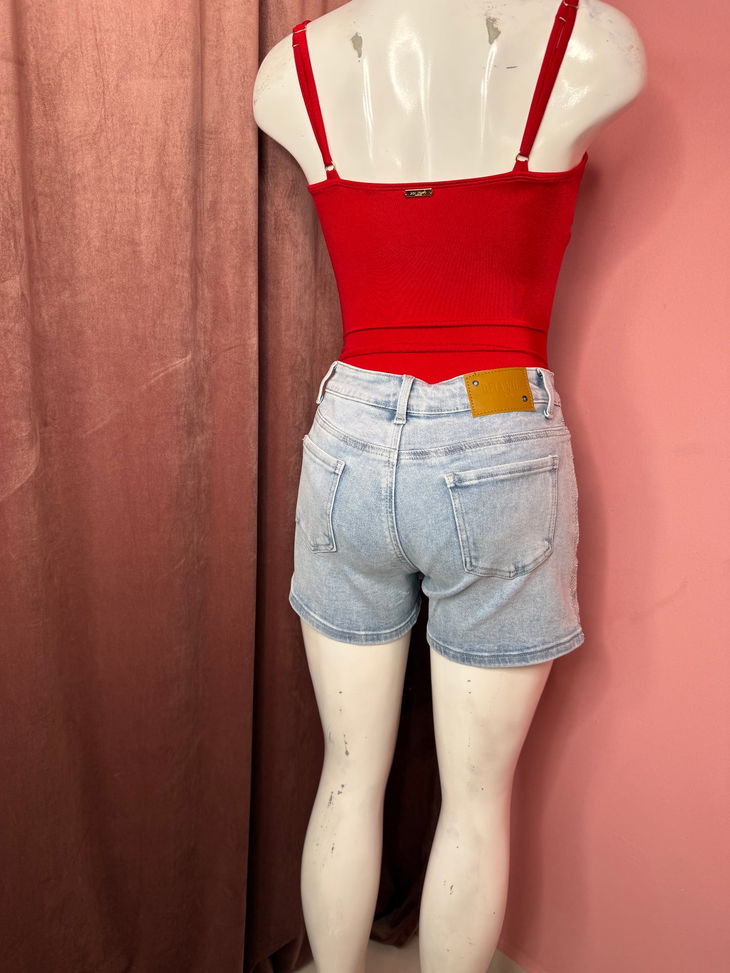 Falda short brillos