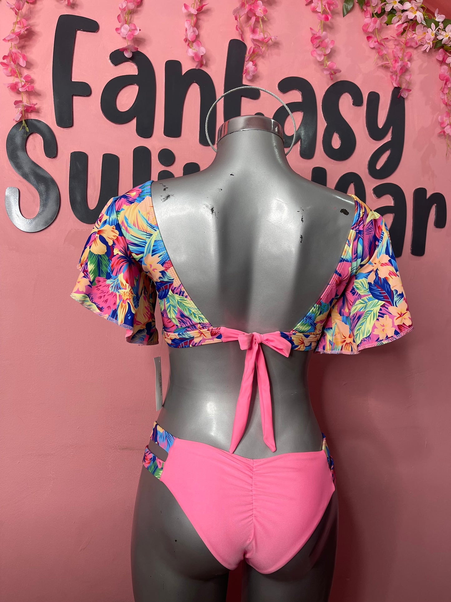 Bikini Volantes rosa floreado🩷