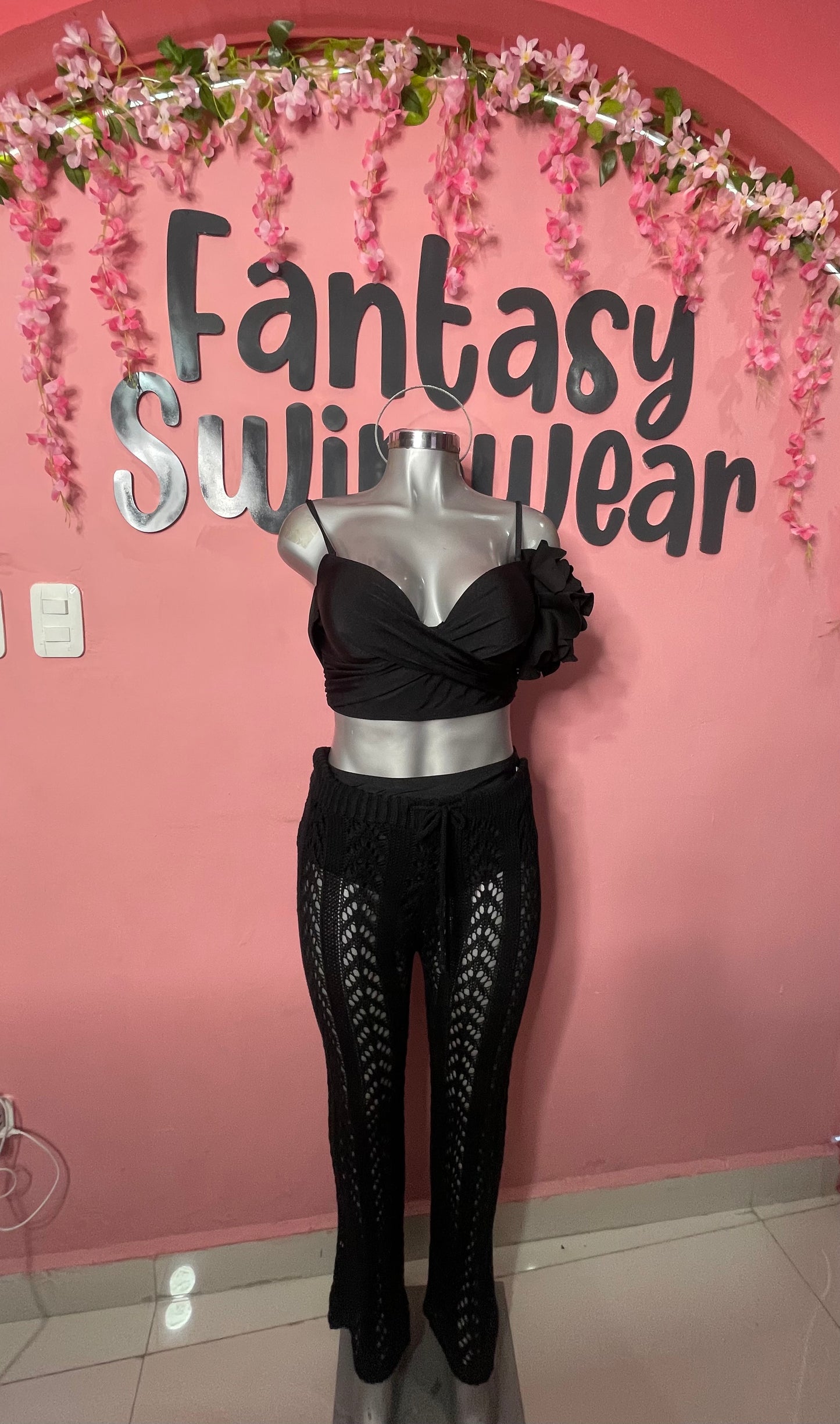 Pantalón tejido negro