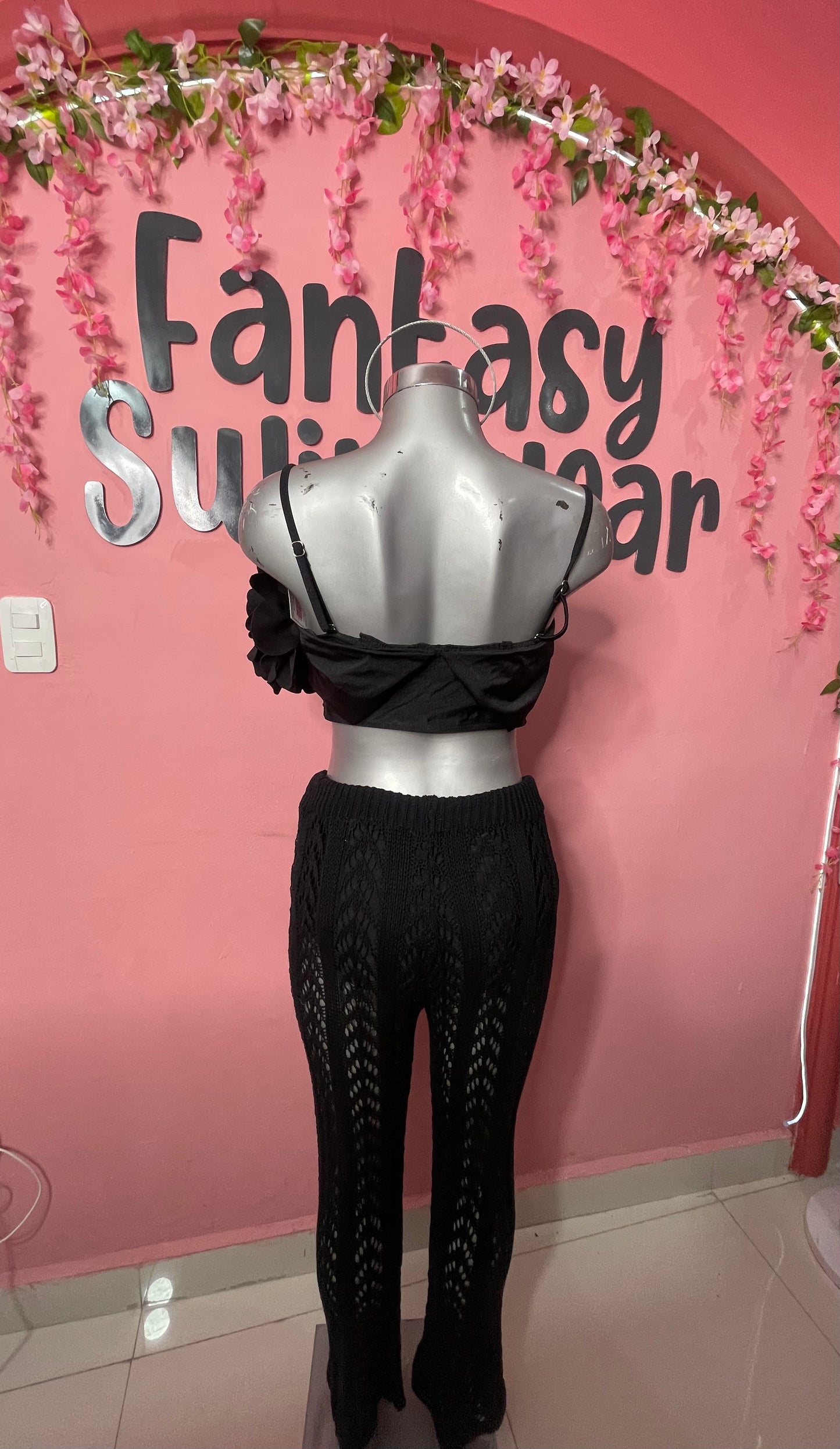 Pantalón tejido negro