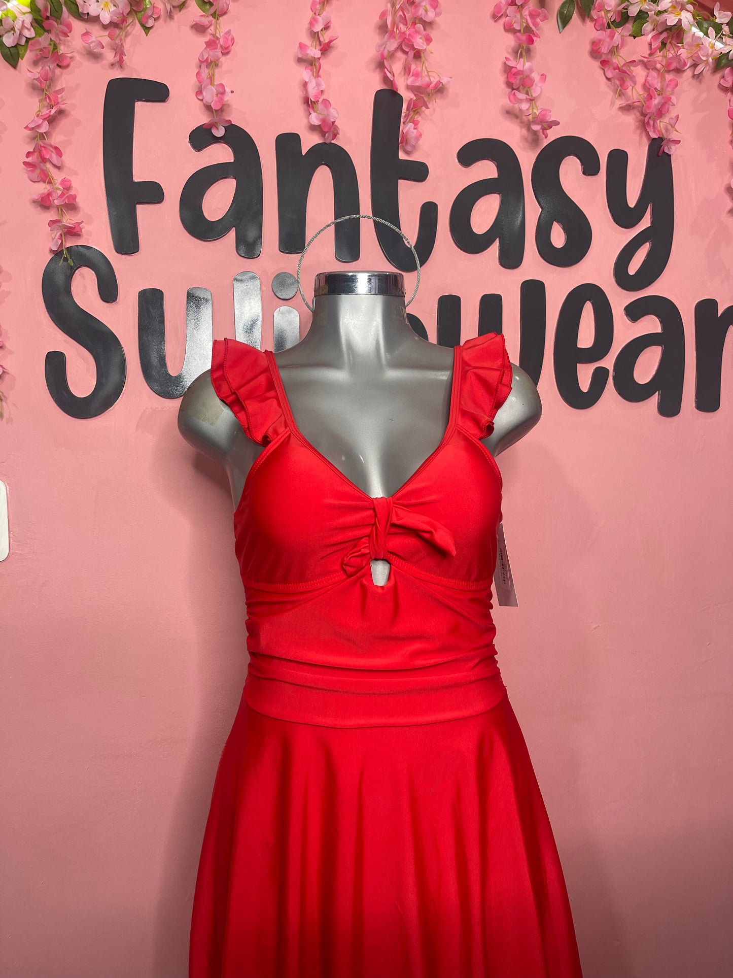 Vestido rojo con escote