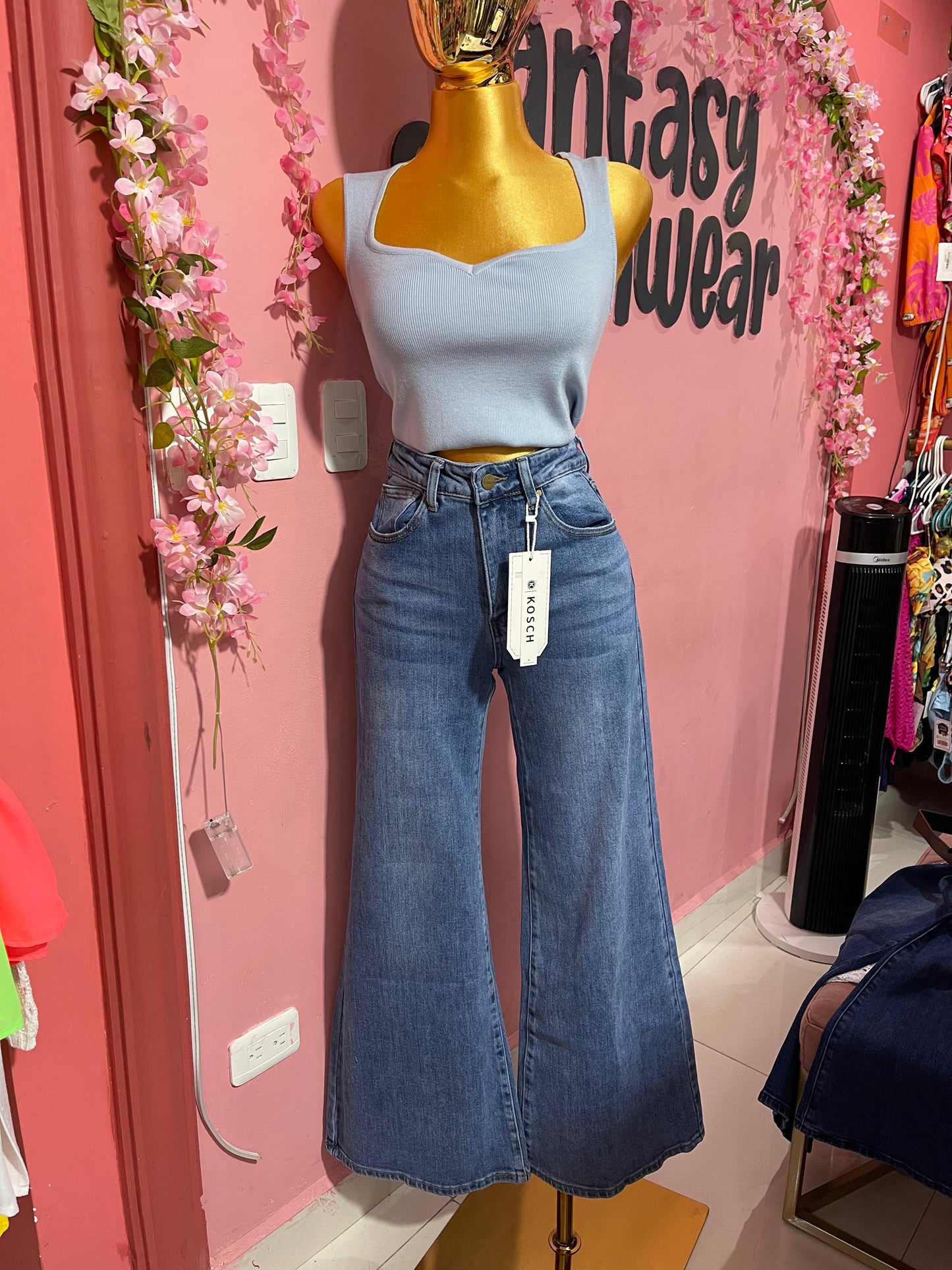 Pantalón kosh con faja wide leg