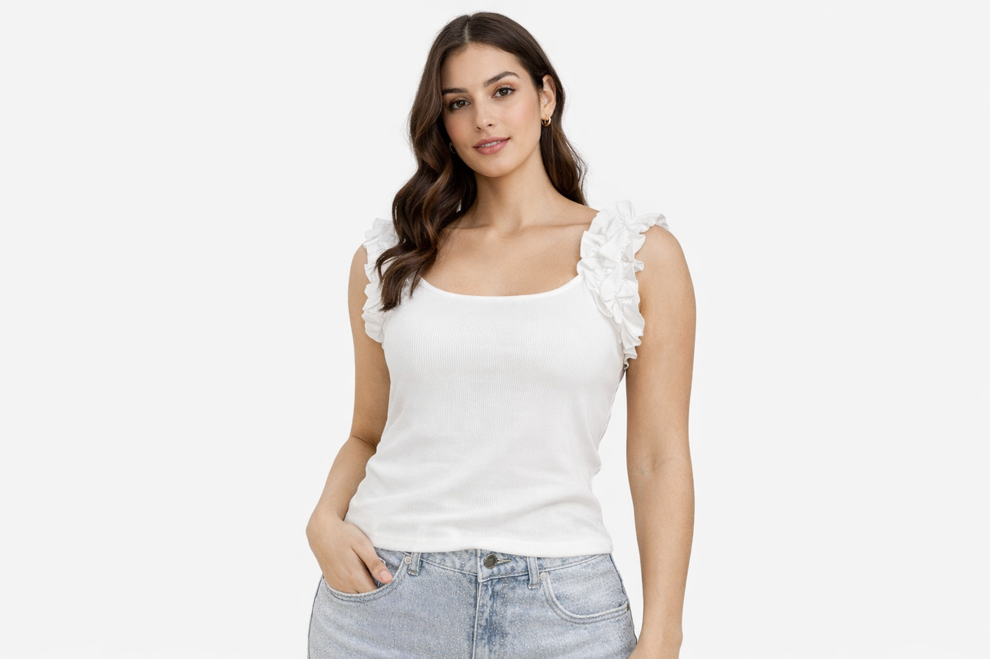 Blusa de tirantes corrugados