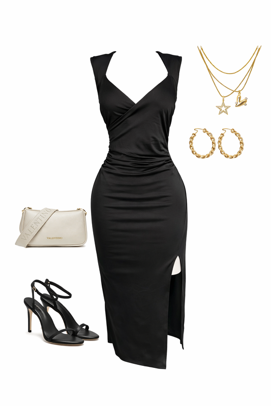 Vestido negro con escote