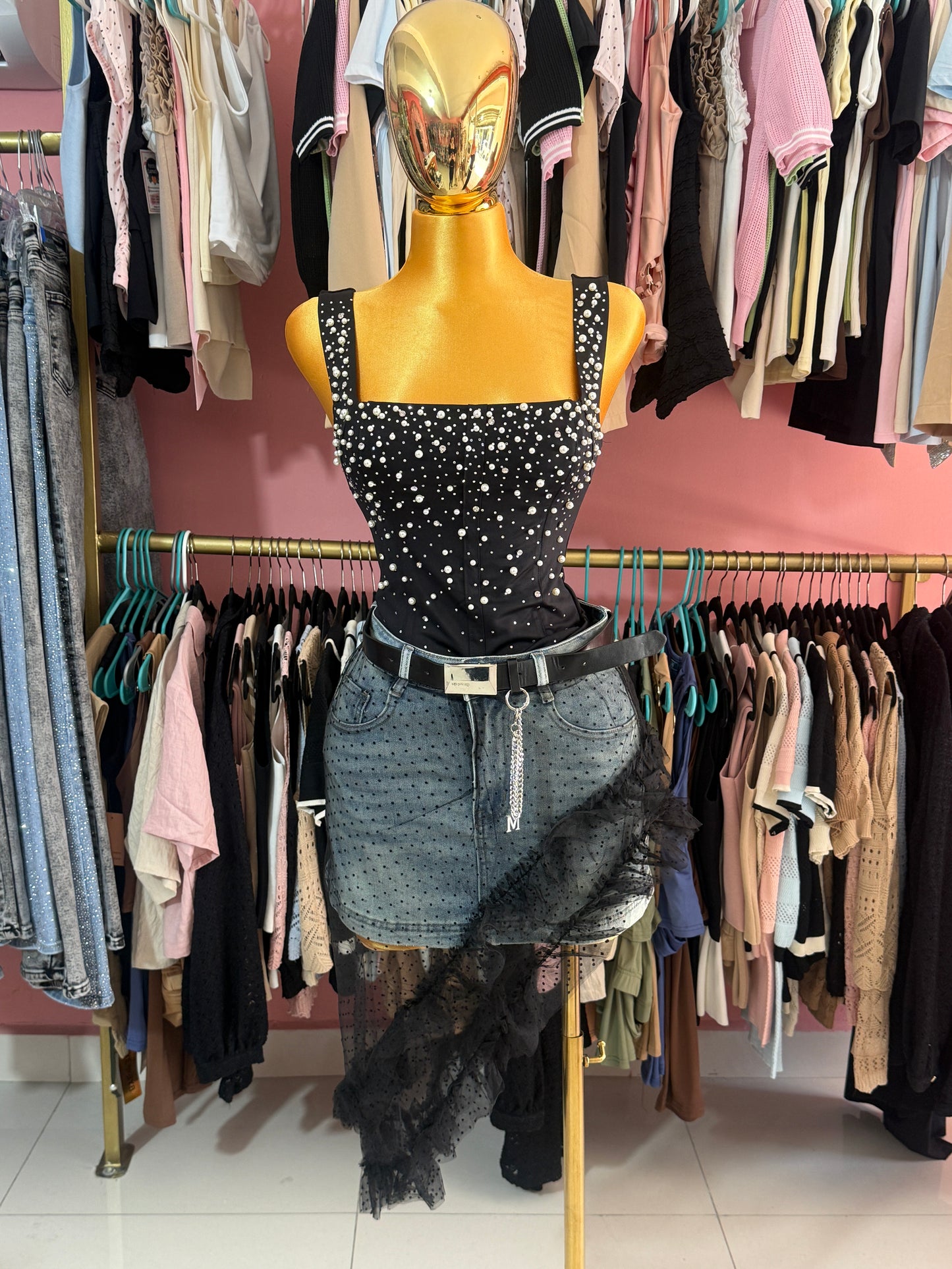 Falda short con olan