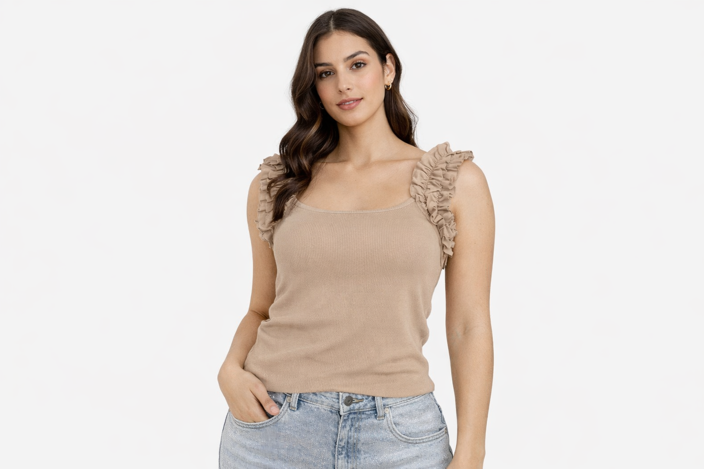 Blusa de tirantes corrugados
