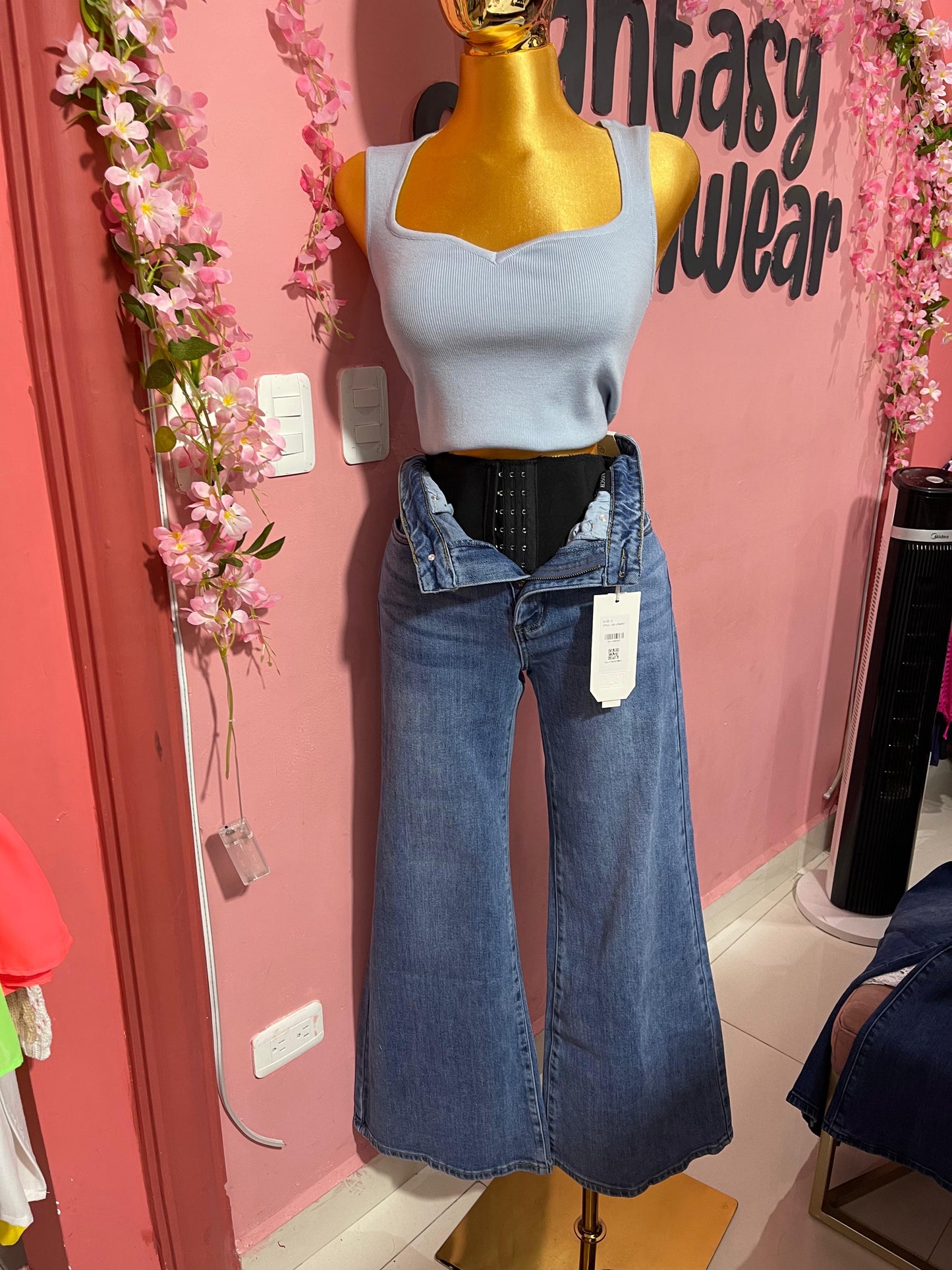 Pantalón kosh con faja wide leg