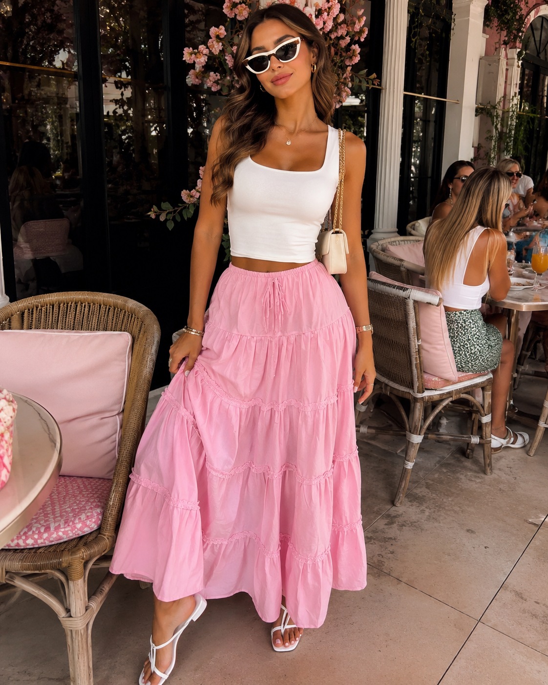 Falda rosa