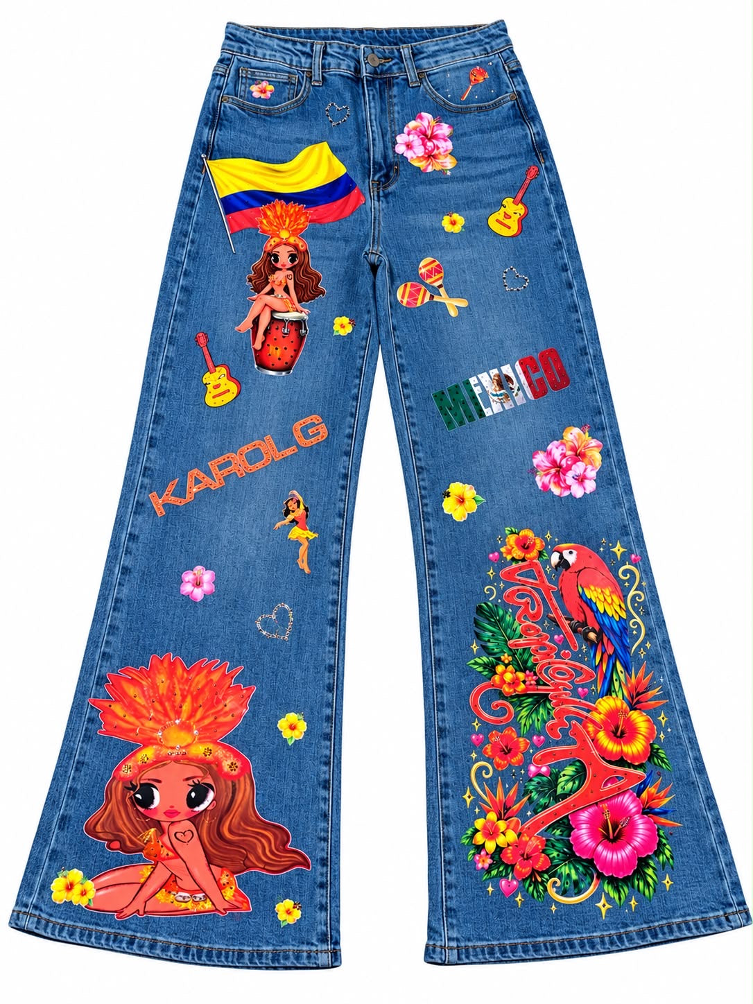 Pantalón estampado Karol G wide leg