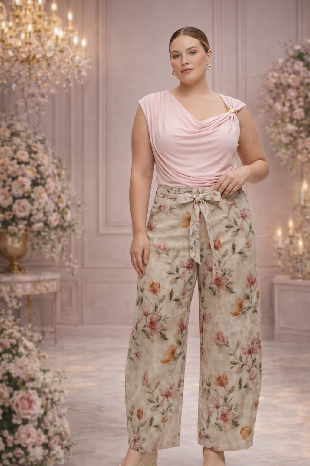 Pantalón mezclilla flores