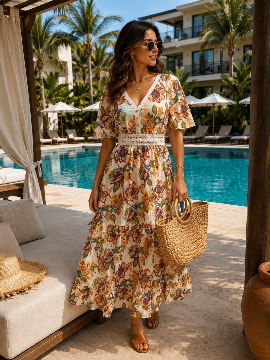 Vestido Nayarit blancofloreado