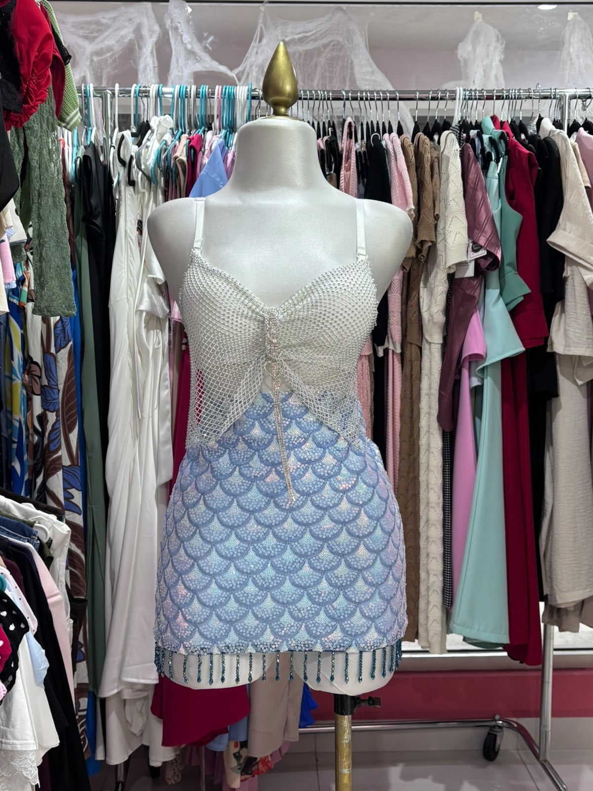 Falda sirena celeste