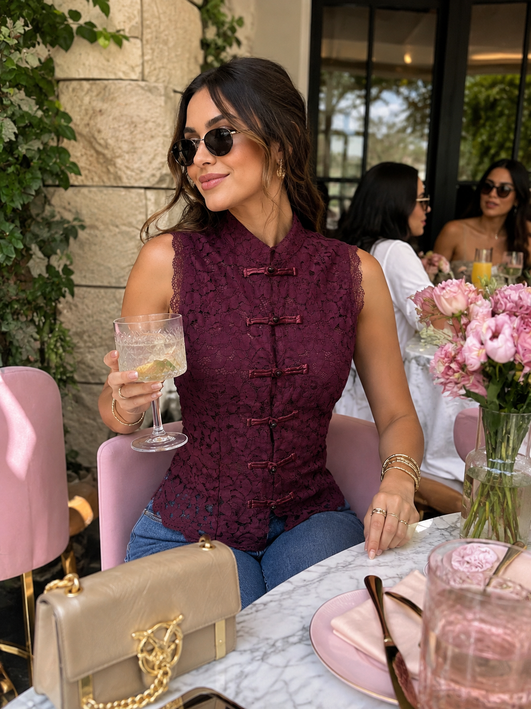 Blusa tina burgundy