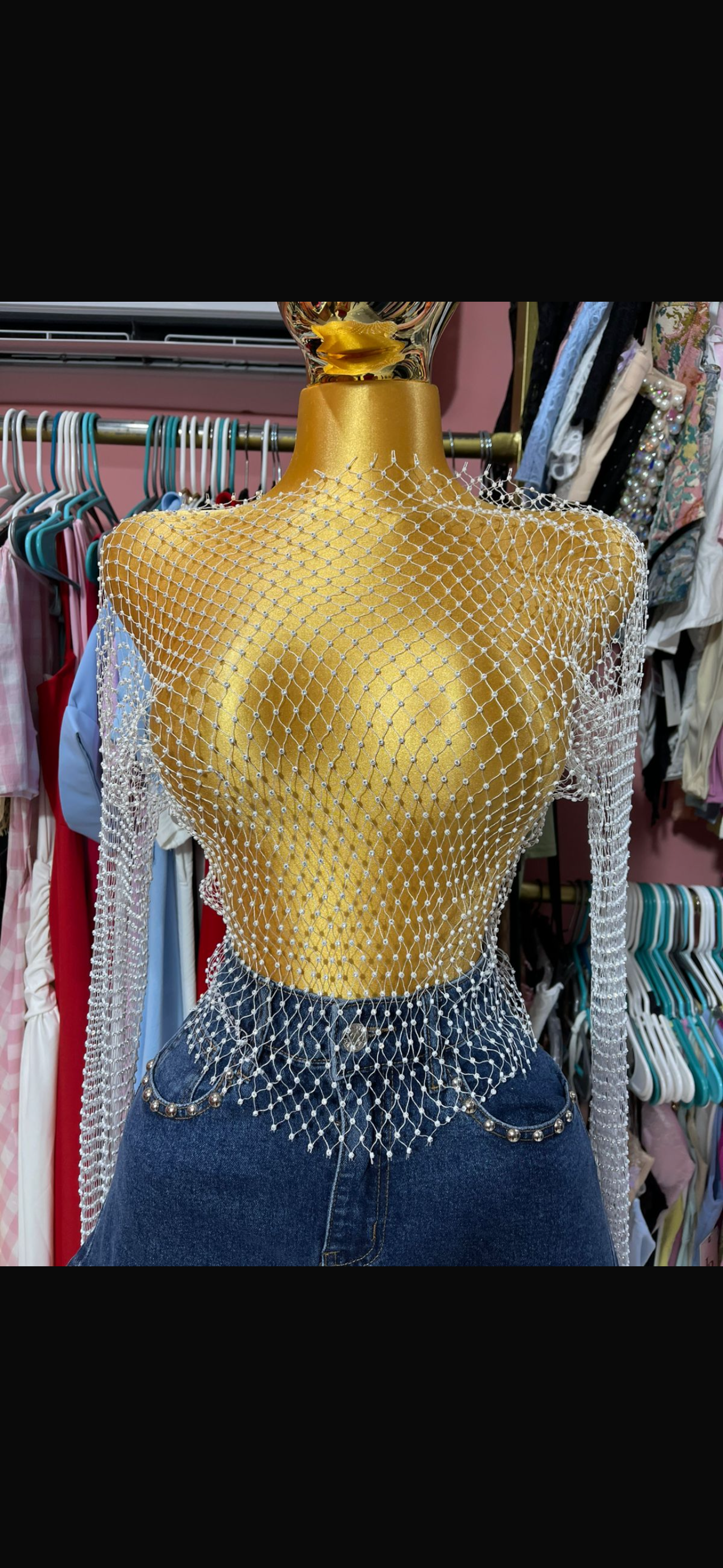 Blusa Transparencia Glam manga larga white