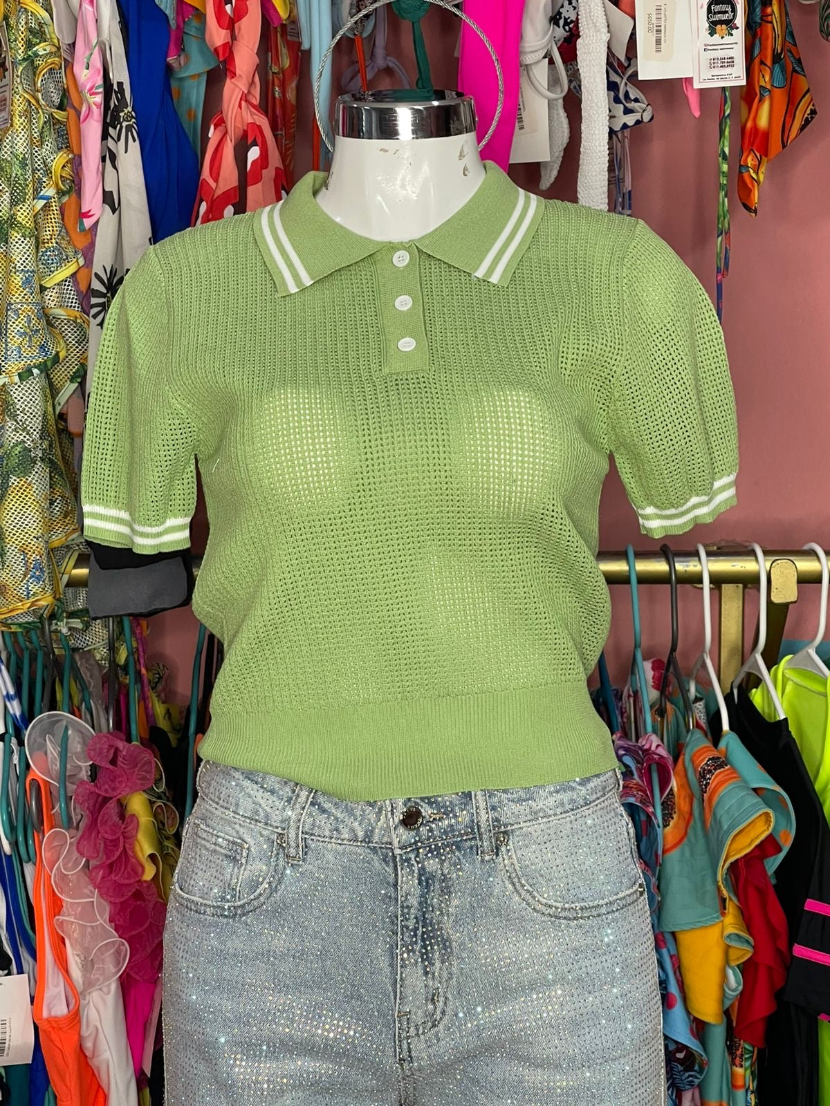 Playera tipo polo de punto