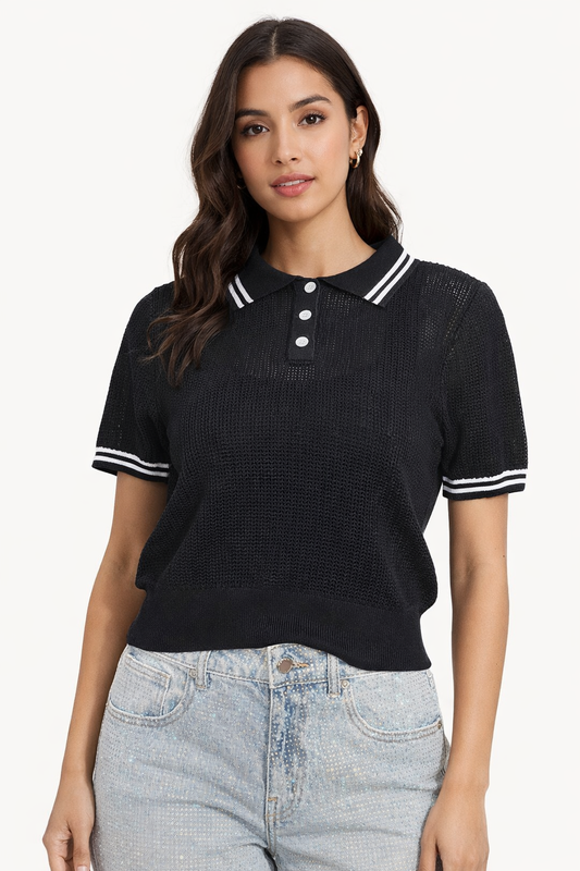 Playera tipo polo de punto