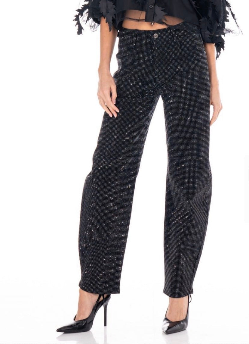 Pantalón negro brillante