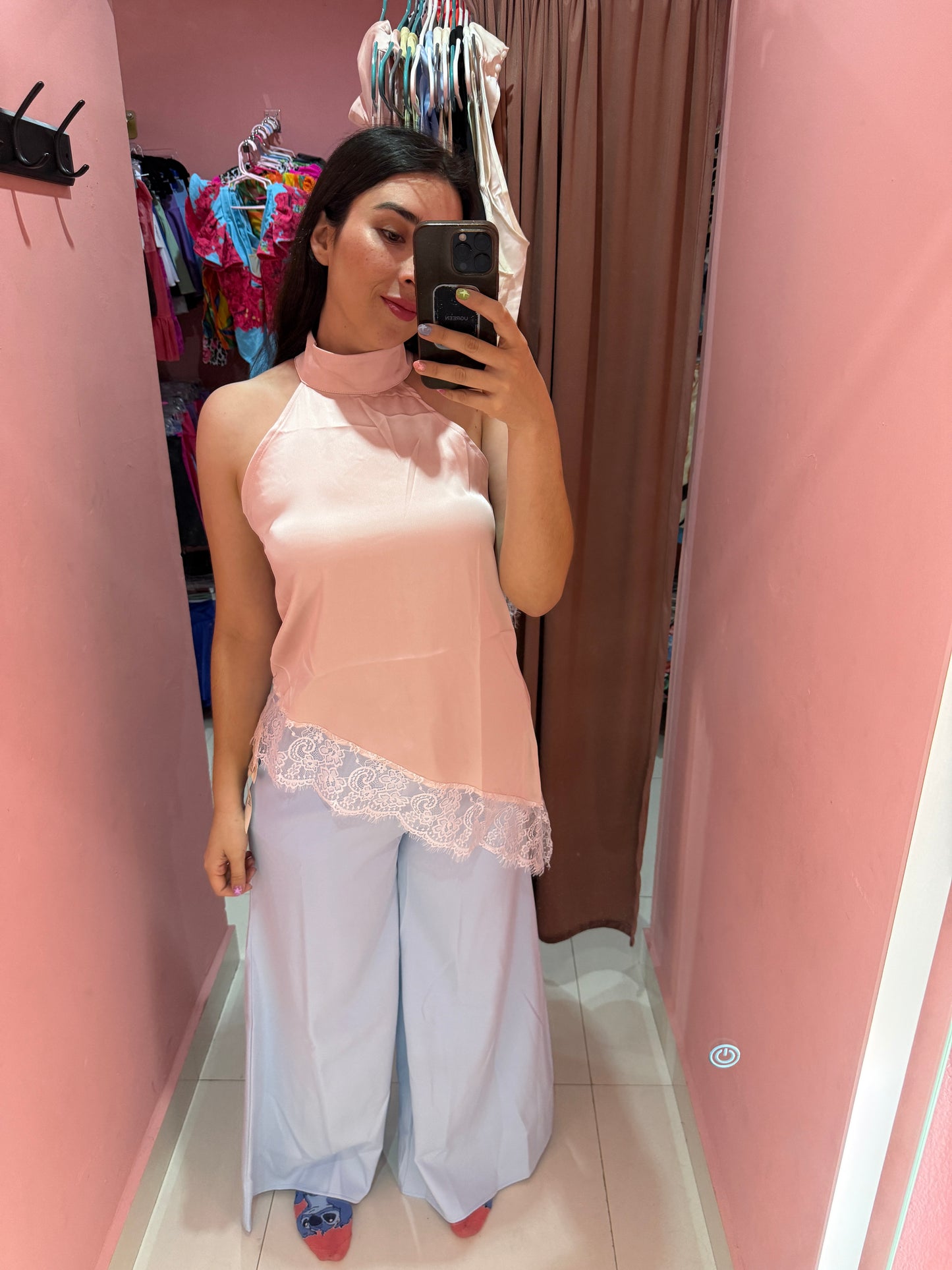Blusa satinada rosa