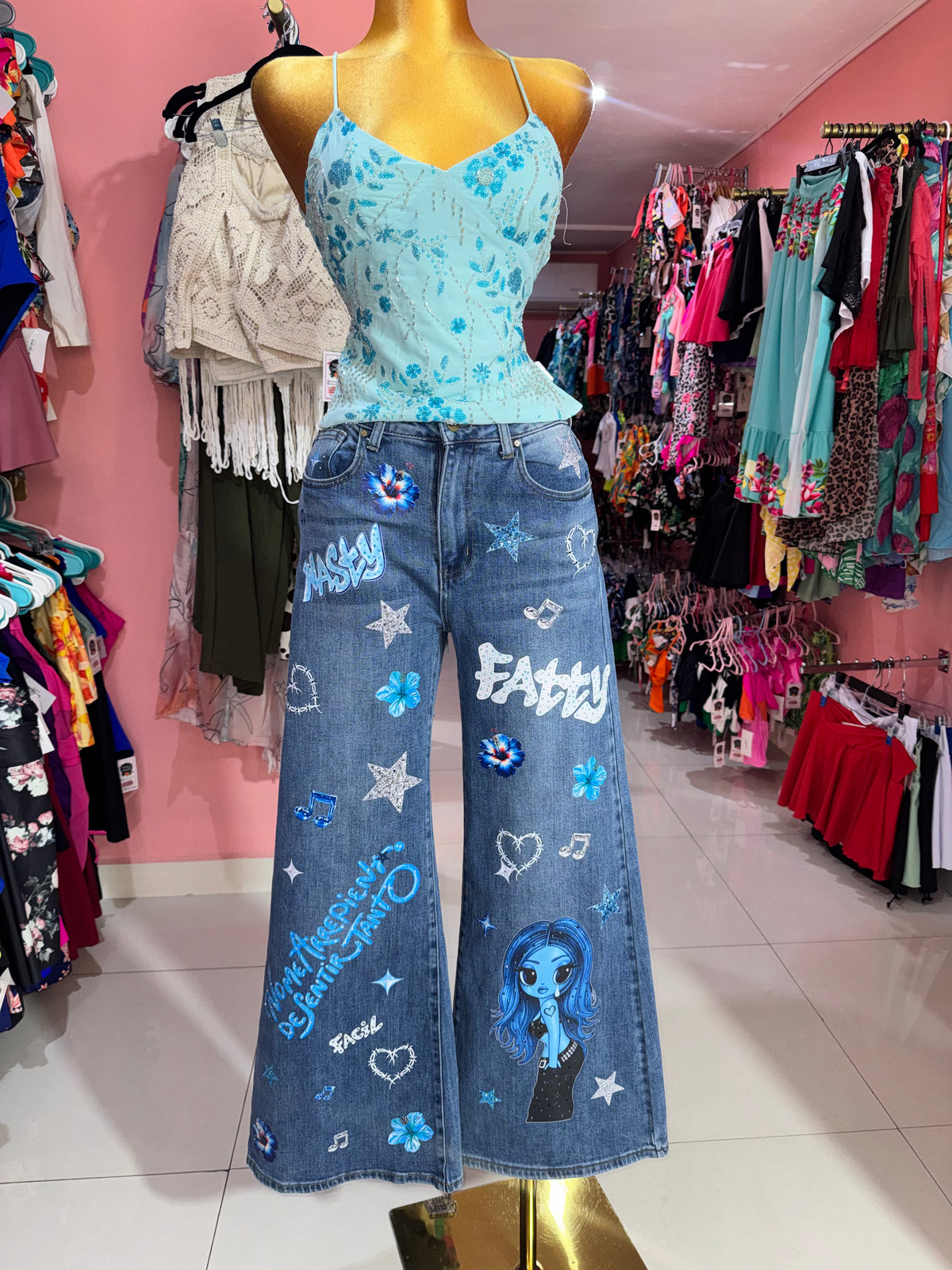 Pantalón estampado Karol G wide leg