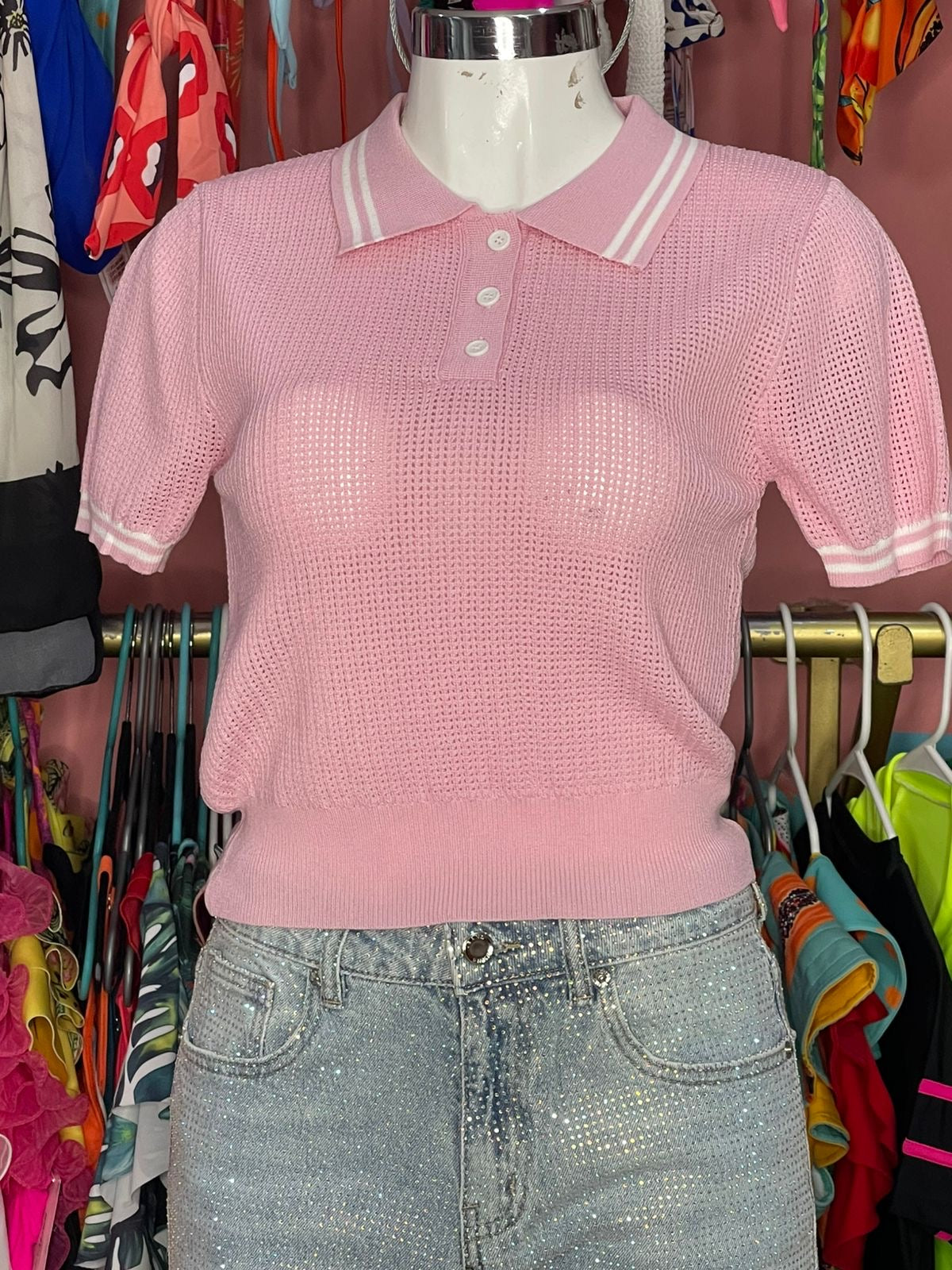 Playera tipo polo de punto