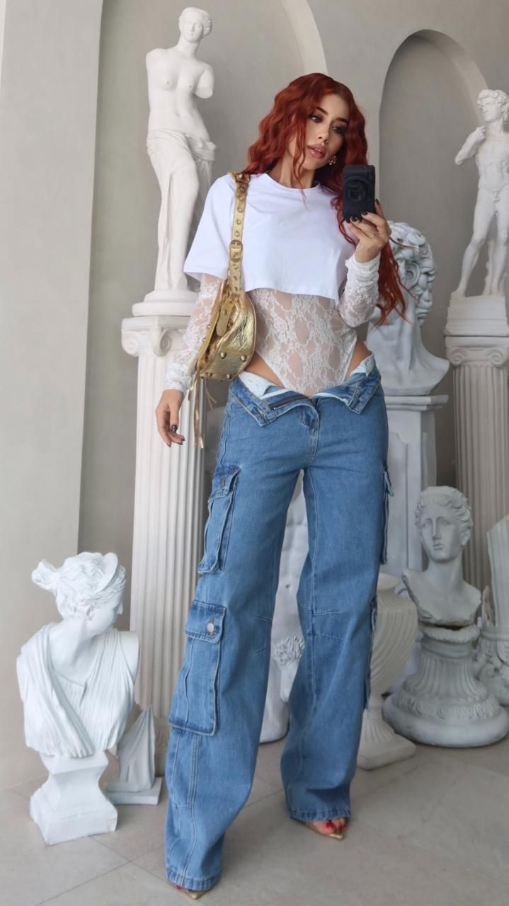 Body de encaje con top blanco