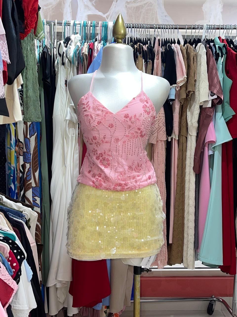 Blusa rosa palo sin espalda