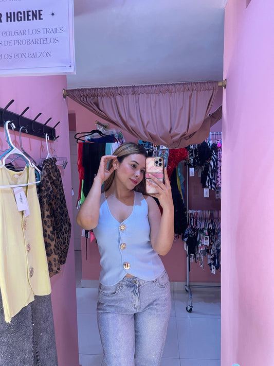 Chaleco botones dorados