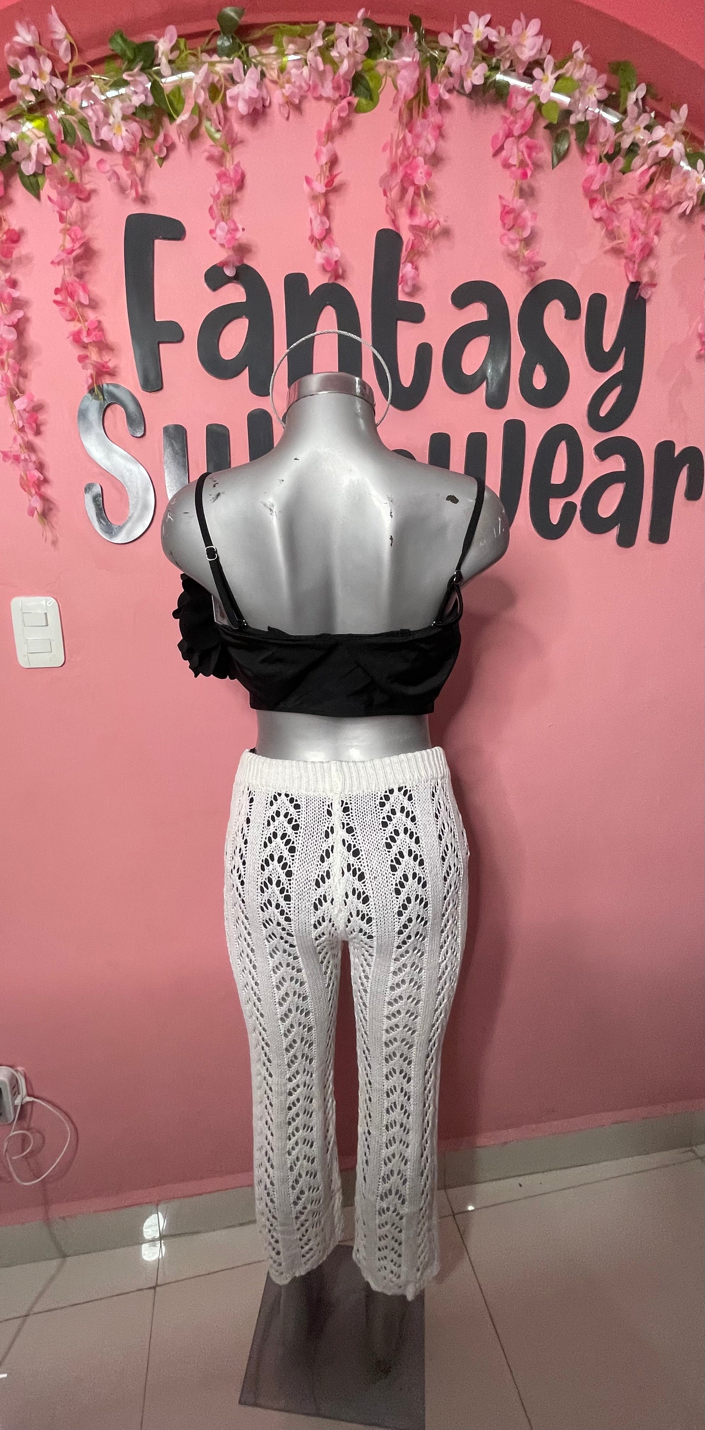 Pantalón tejido blanco