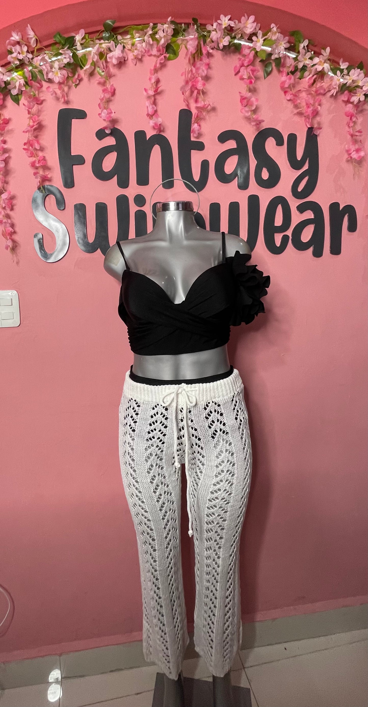 Pantalón tejido blanco