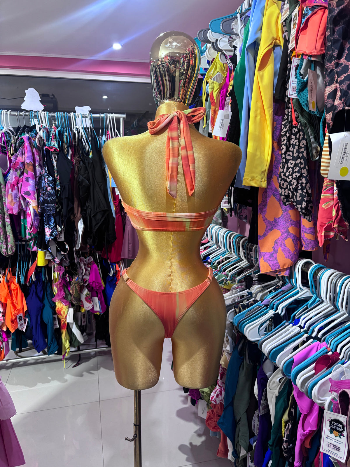 Trópicoqueta bikini con pareo naranja