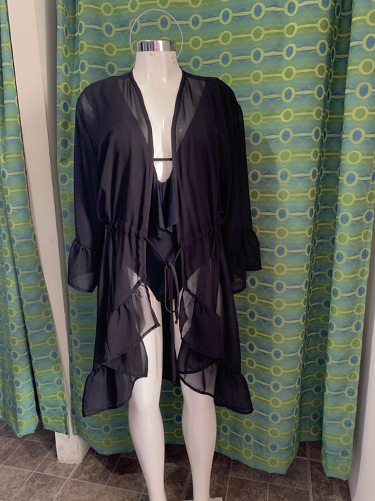Kimono negro liso